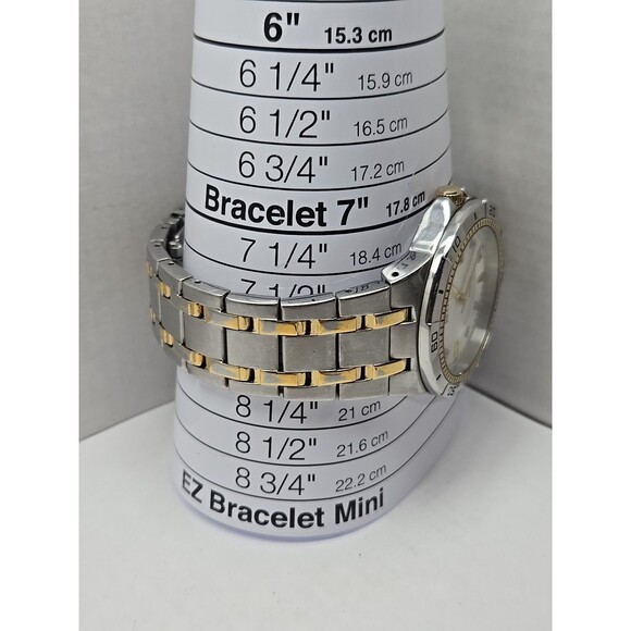 Relic by Fossil Gold Silver Two Tone Diamond Date Watch 50M Quartz New Battery - Picture 7 of 12